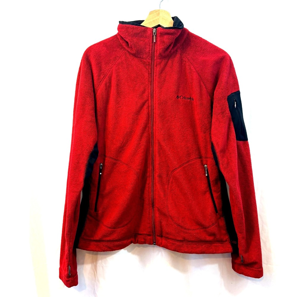 Columbia Women's Interchange Full-Zip Red Fleece Jacket, Size XL Outdoors